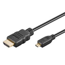 Micro-HDMI-kabel High Speed 1 m sort med HDMI til micro HDMI stik, understøtter Ultra HD 8K og HDMI 2.1.