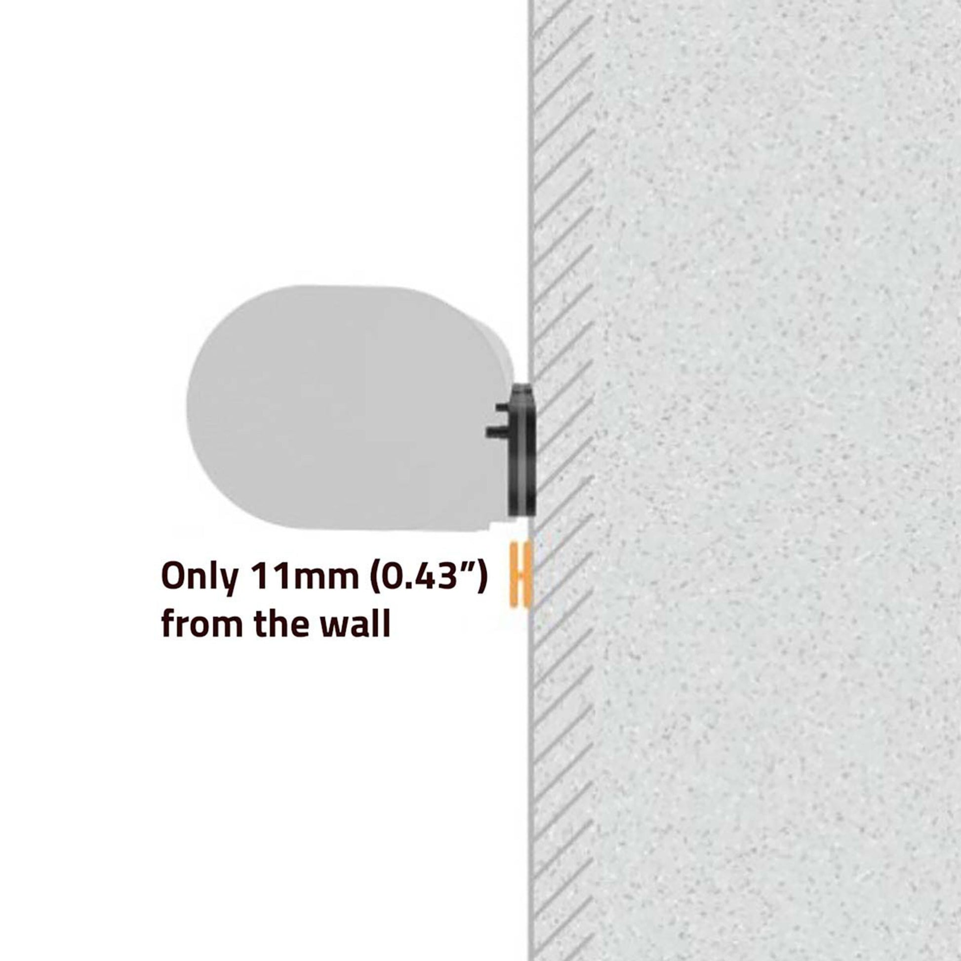 Nedis Soundbar-beslag til Sonos vægmonteret, rund form, afstand til væg 11mm, sideprofil, måltekst synlig.