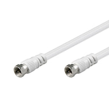 Goobay F-kabel 15 m hvid, koaksialkabel med metal F-type stik i begge ender.