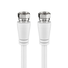 Goobay F-kabel klasse A, 3m hvid, metal F-type stik i begge ender, tredobbelt skærmning.