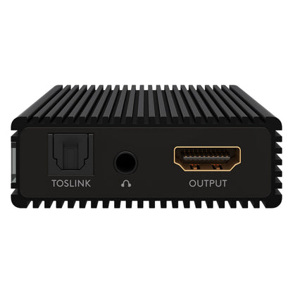 Goobay HDMI Extractor bagpanel med Toslink optisk lyd, 3,5mm jack og HDMI output stik, sort model.