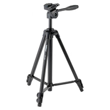 Velbon EX-230II tripod sort aluminium med pan-tilt hoved, teleskopben og mobilholder til smartphone eller kamera.