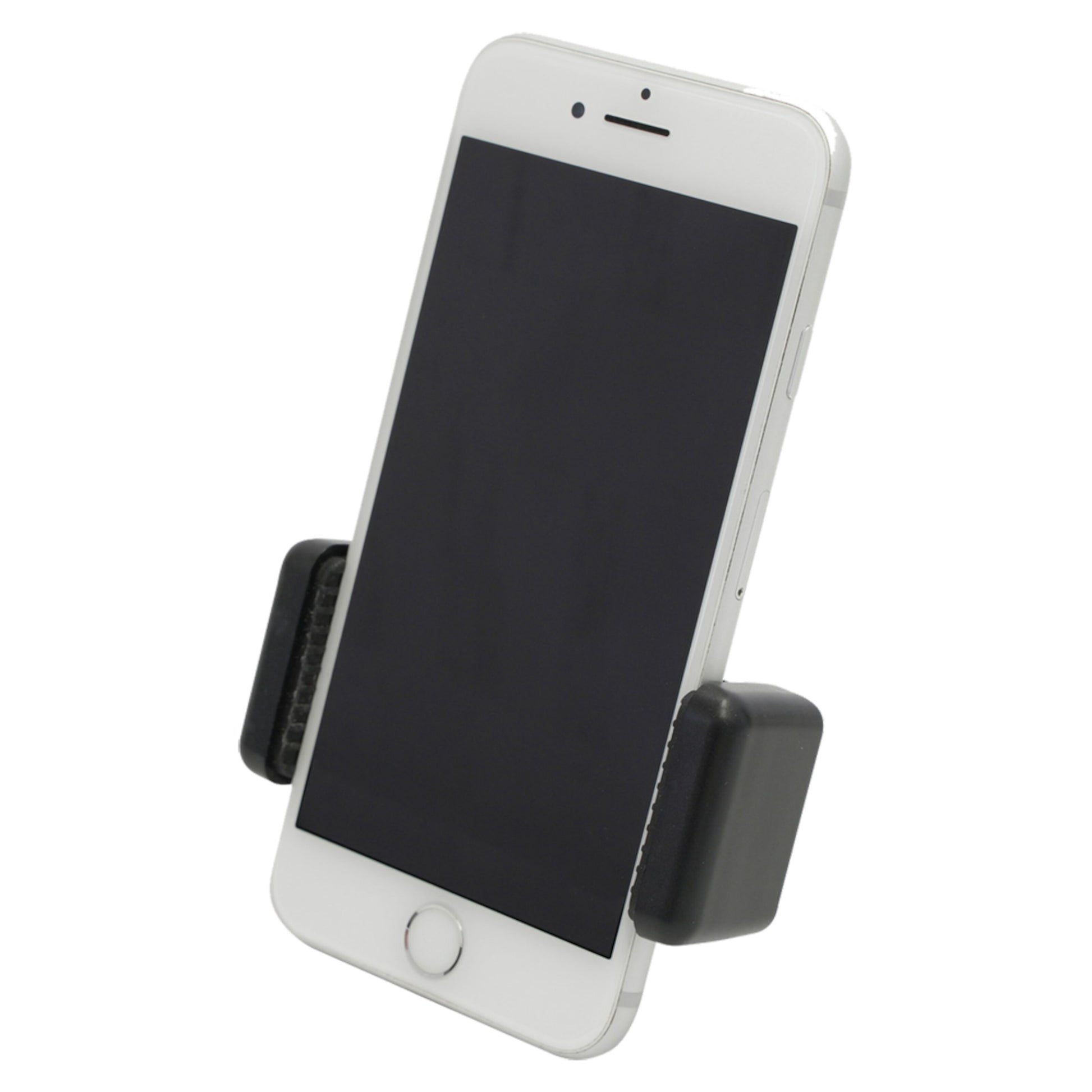 Hvid smartphone i sort holder på Velbon EX-230II aluminium kamerastativ.