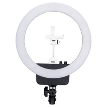 Nanlite Halo 16 LED-ringbelysning cirkulær med central mobilholder og sorterer justerbar klemme til montering.