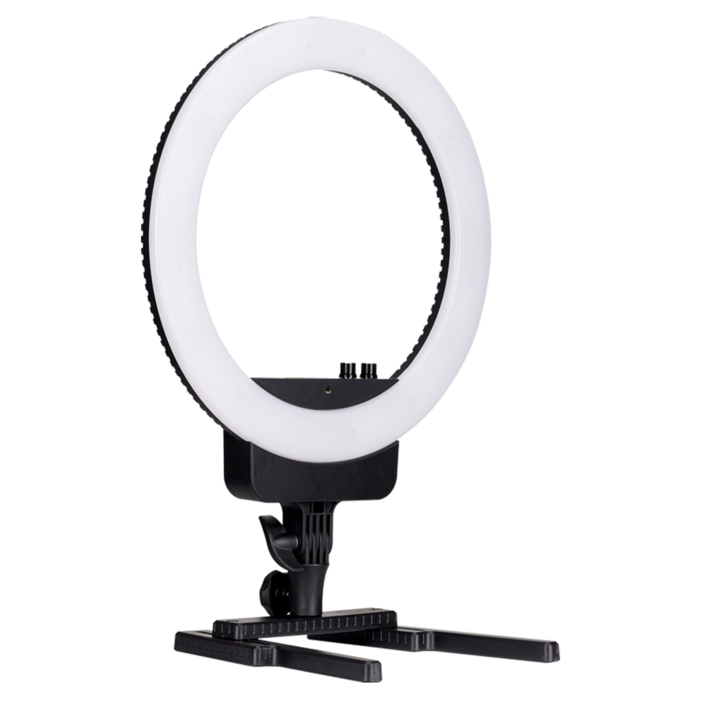Nanlite Halo 16 LED-ringbelysning med sort justerbart stativ.