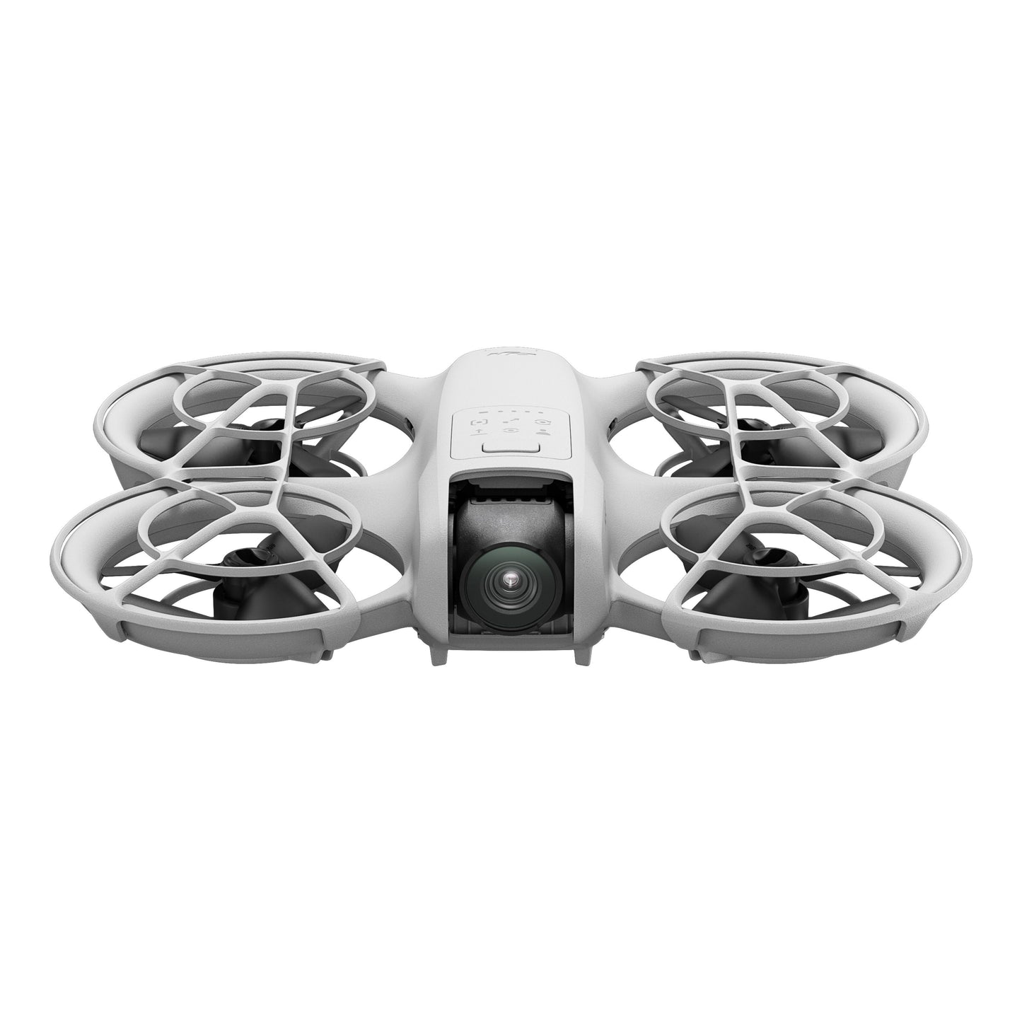 DJI Neo Motion Fly More Combo 4K drone i hvid med ildpropeller og frontkamera.