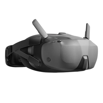 DJI Neo Motion Fly More Combo sort VR-headset med to antenner, justerbare remme og glat front til 4K droneflyvning.