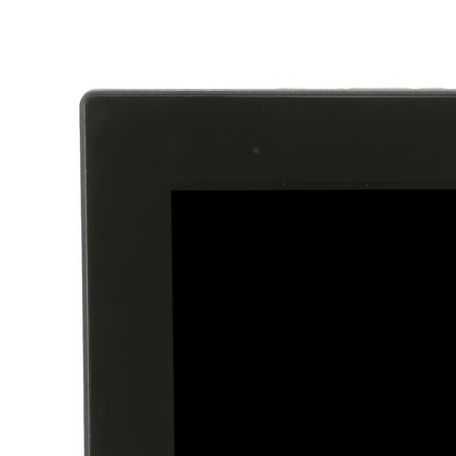 Denver Frameo Digital billedramme 21,5" wifi Sort, nærbillede af øverste venstre hjørne med sort kant.