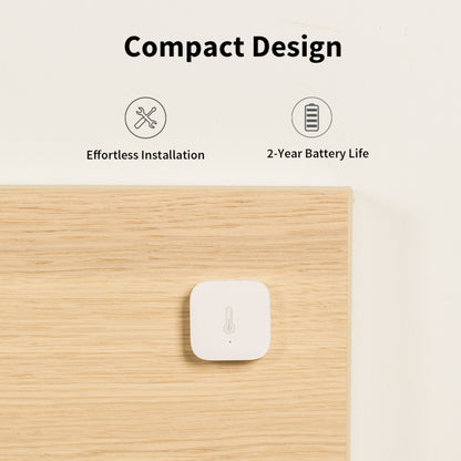 Aqara T1 termometer og hygrometer, hvid, kompakt design, trådløs, 2-års batterilevetid.