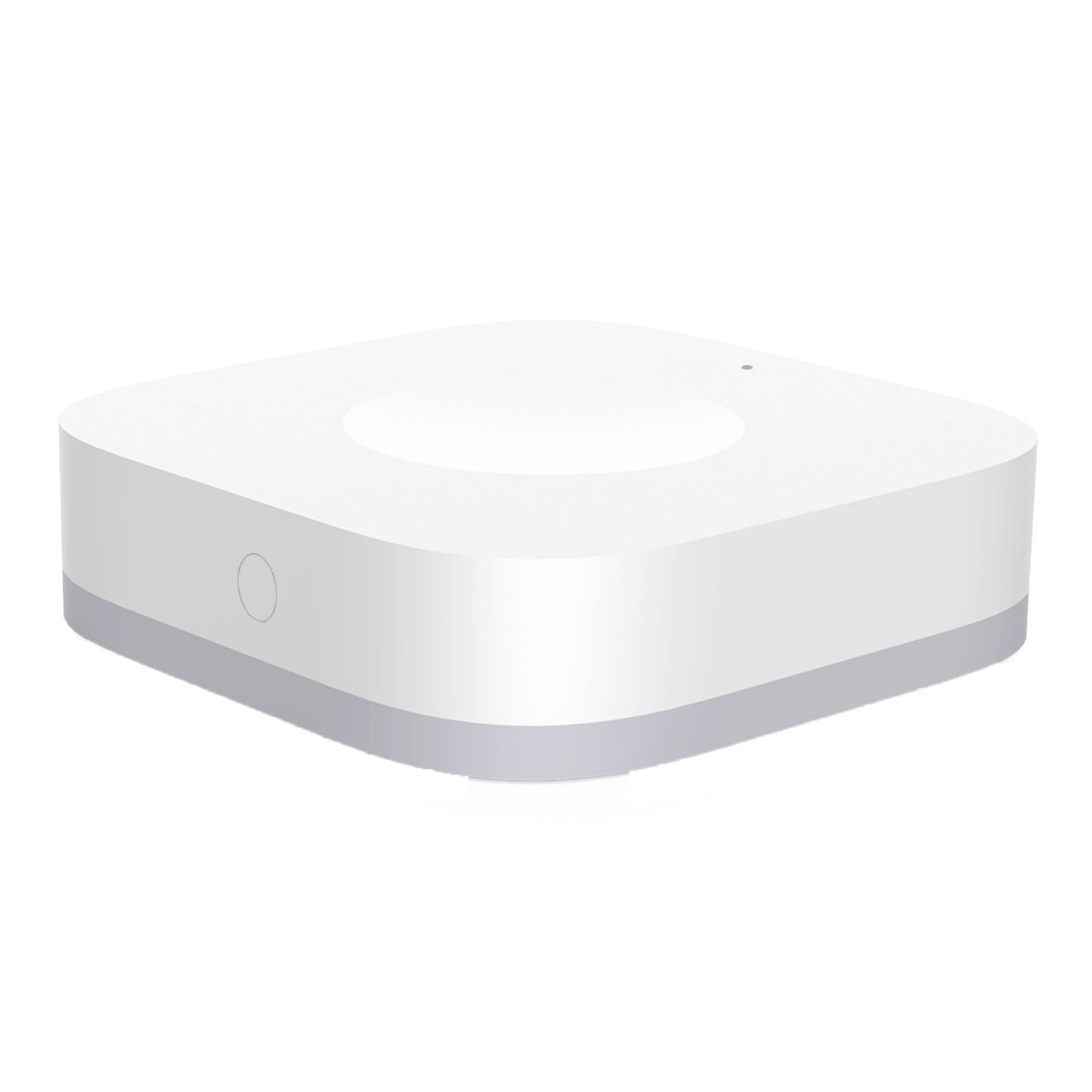 Aqara T1 Mini Trådløs Switch, kompakt firkantet design med afrundede hjørner, topindhak, sideknap og LED-indikator.