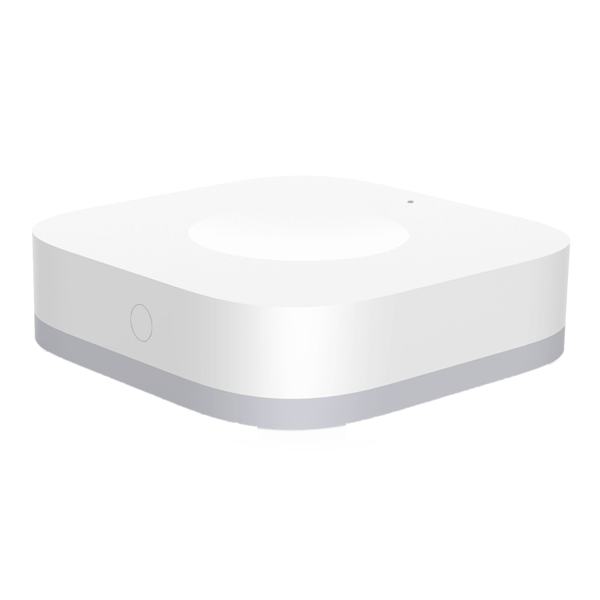 Aqara T1 Mini Trådløs Switch, kompakt firkantet design med afrundede hjørner, topindhak, sideknap og LED-indikator.