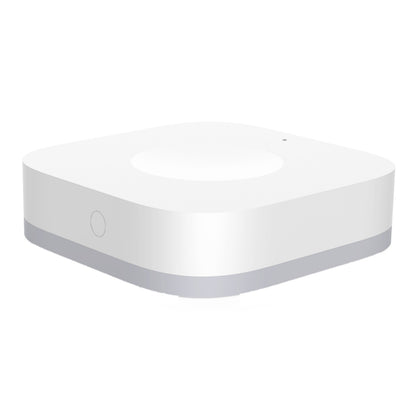 Aqara T1 Mini Trådløs Switch, kompakt firkantet design med afrundede hjørner, topindhak, sideknap og LED-indikator.