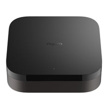 Aqara Hub M3 smart home controller i sort med afrundede kanter, Aqara-logo på toppen, LED-indikator, Zigbee Matter-understøttelse.