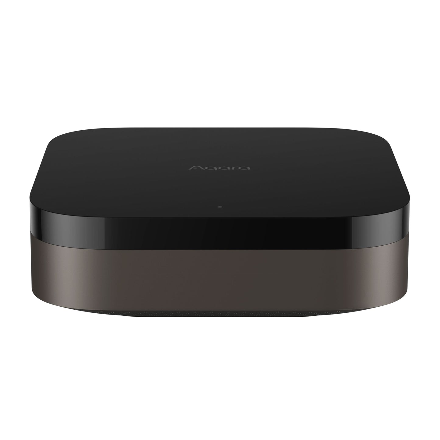 Aqara Hub M3 smart home controller, sort, firkantet med afrundede hjørner, Zigbee og Matter kompatibel.