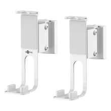 2-pak hvide højttalerbeslag til Sonos One/One SL med polstrede flader og bundkroge, vist side om side.