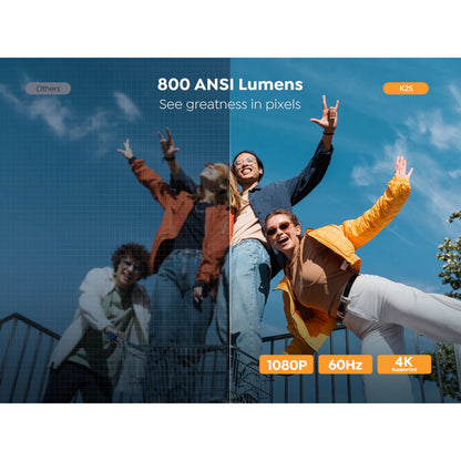 Yaber K2s Premier Theater Full HD-projektor 800 ANSI lm 1080P 60Hz 4K Android TV til hjemmebiograf, vises i brug.
