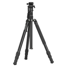Smallrig 3760 Video Tripod CT180 sort med tre justerbare ben, et delvist aftaget skumpolstret ben, monteringsplade og låse.