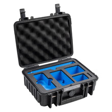 Outdoor Case Type 1000 til Insta360 X4 sort hardcase med åben låg, æggebakke-skum og blå skumindsats, vandtæt kuffert.