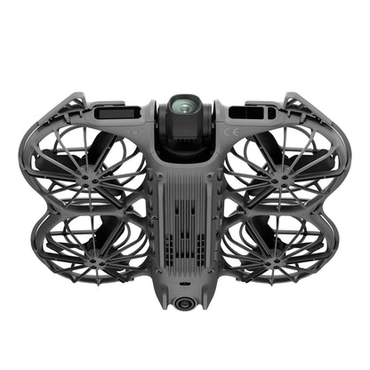 DJI Neo 2 Fly More Combo RC-N3 drone i grå med fire propeller og gimbal-kamera, top-down vinkel.