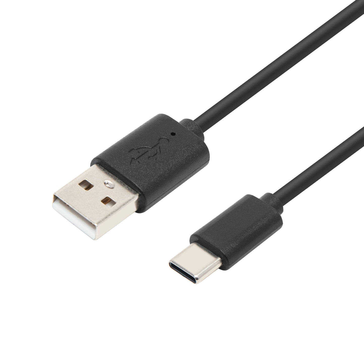 Sort USB-A til USB-C kabel med sølvfarvet USB-A stik og ovalt, afrundet USB-C stik, kompatibel med 4K HDMI-switch 3-vejs.