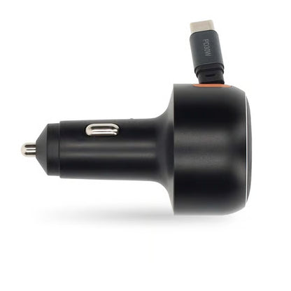 Nedis biloplader med udtrækkeligt USB-C-kabel, 30W PD, 0,7 m