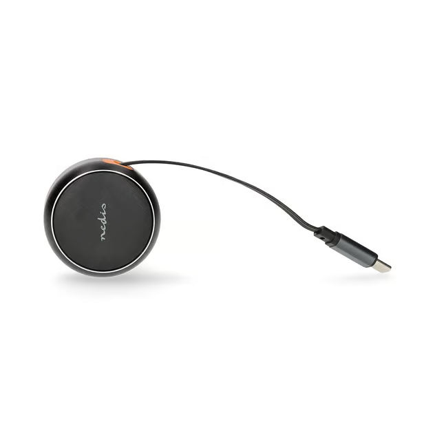 Nedis biloplader med udtrækkeligt USB-C-kabel, 30W PD, 0,7 m