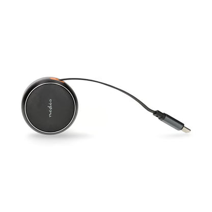 Nedis biloplader med udtrækkeligt USB-C-kabel, 30W PD, 0,7 m
