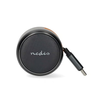 Nedis biloplader med udtrækkeligt USB-C-kabel, 2 porte, 60W PD, 0,7 m
