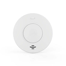 Nedis WiFi brandalarm 10 år, hvid, rund, central knap og to ventilationsåbninger nederst.