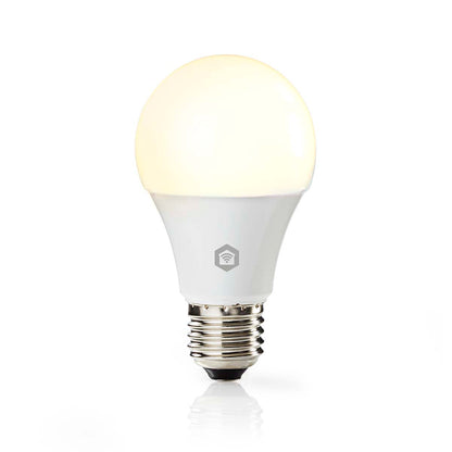 Nedis Wifi E27 LED pærer 2-pak, hvide, sølv sokkel, 806 lm, kompatibel med Wifi E27 fatning.