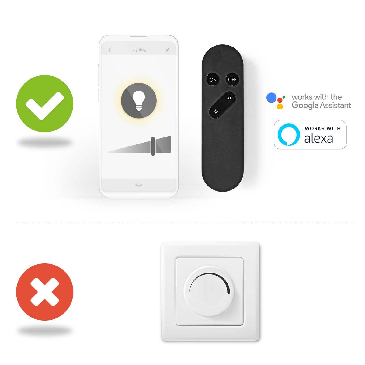 Nedis Wifi E27 LED pærer 806 lm 2-pak med app og fjernbetjening, ej kompatibel med drejekontakt, Google/Alexa logoer.