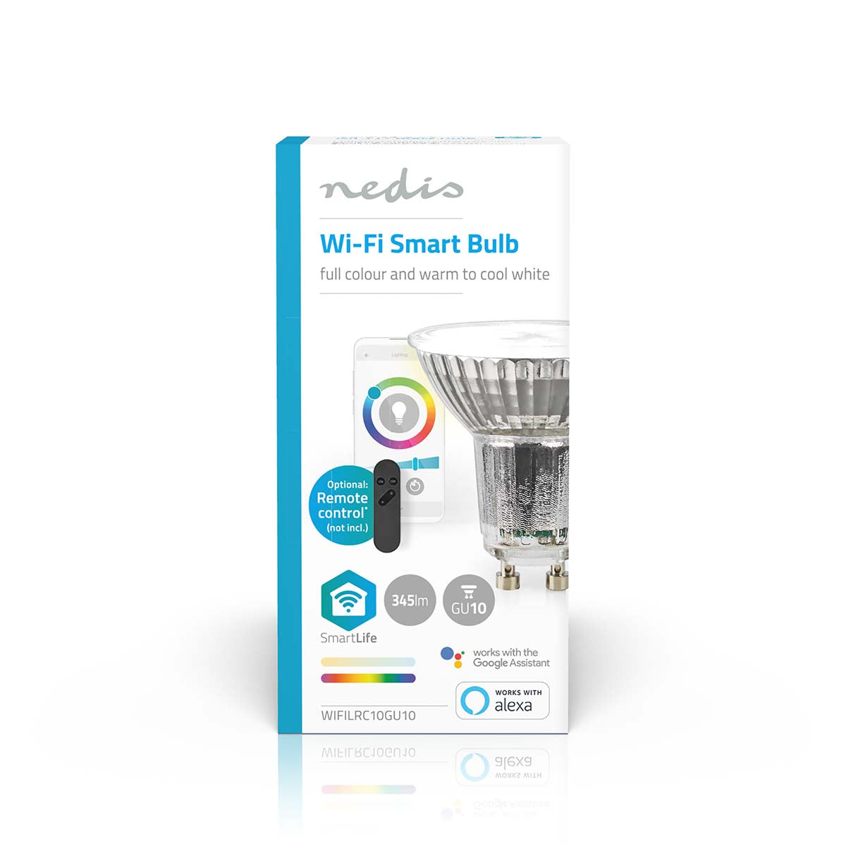 Nedis Wifi GU10 LED pærer 345 lm smart pære, fuld farve, justerbar hvid, Alexa/Google Home kompatibel.