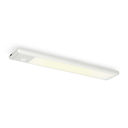 Nedis LED skabslampe 20cm, slank rektangulær model med bevægelsessensor i den ene ende.