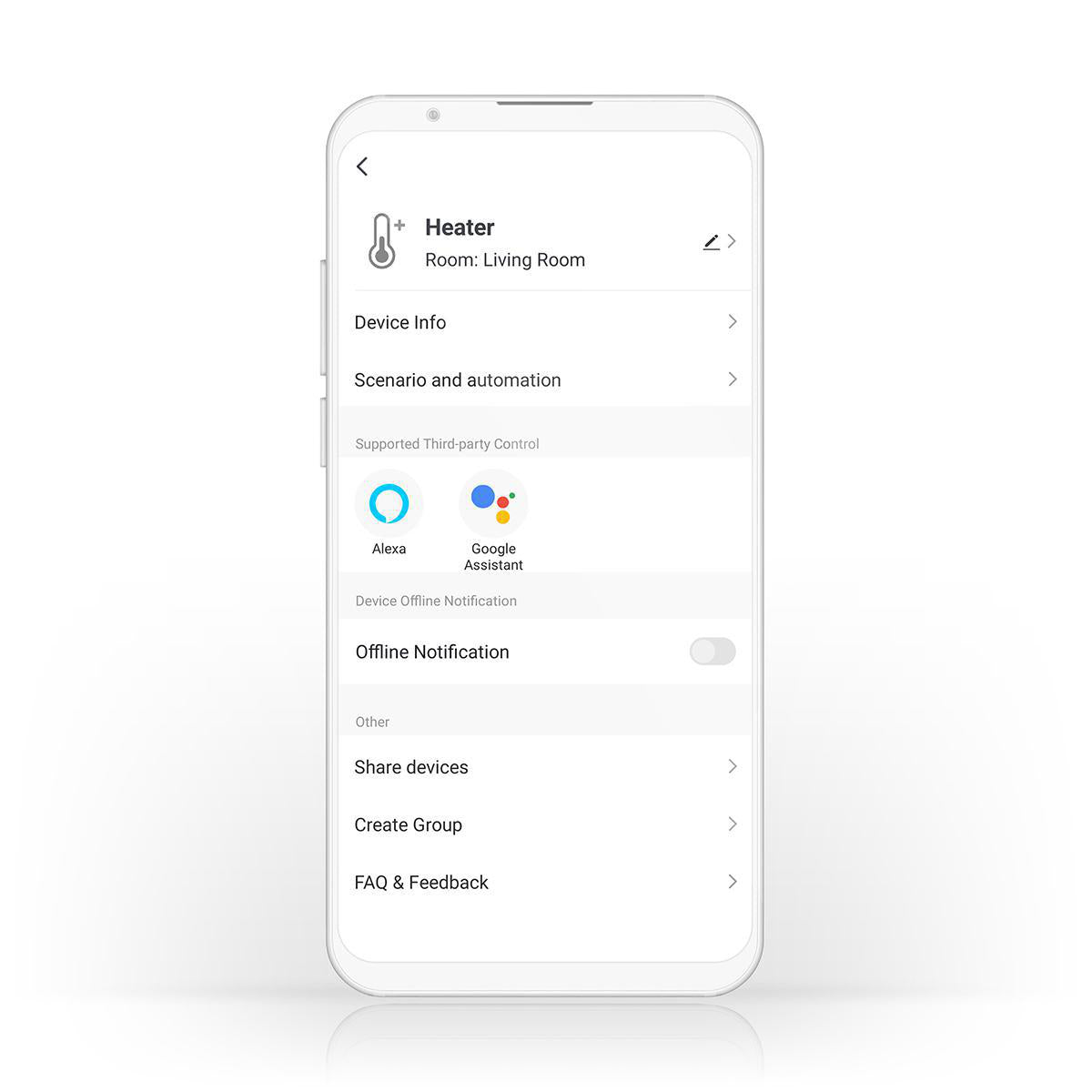 Nedis Wifi SmartLife elradiator 2000W med display til enhedsinfo, automatisering, Google Home og indstillinger i app.