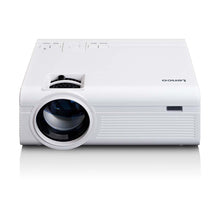 Lenco LCD-projektor hvid, Full HD 1080P, stor linse, knapper på toppen.