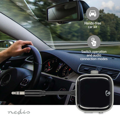 Nedis Bluetooth-sender 3,5 mm til bil, håndfri betjening, trådløs lyd og nem tilstandsskift.