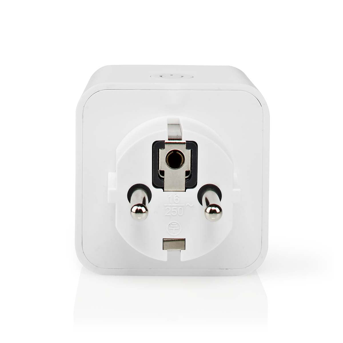 Nedis SmartLife smart plug 3-pak hvide adaptere, to runde og et fladt jordben, EU stik, energimåling, 16A 250V, app.