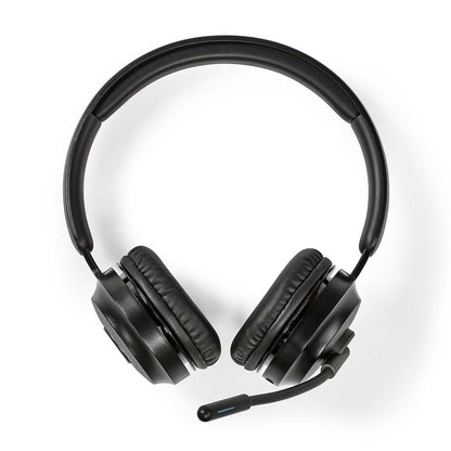 Nedis Bluetooth on-ear stereo headset med polstret hovedbøjle, ørekopper og justerbar mikrofon til PC.