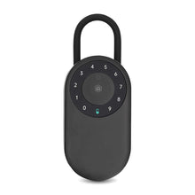 SmartLife Nøgleboks Bluetooth udendørs, sort, rundt digitalt tastatur (0-9), lille grøn indikator under tasterne.