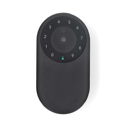 SmartLife nøgleboks Bluetooth udendørs sort, rundt 0-9 tastatur med central hjem-ikon, set oppefra.