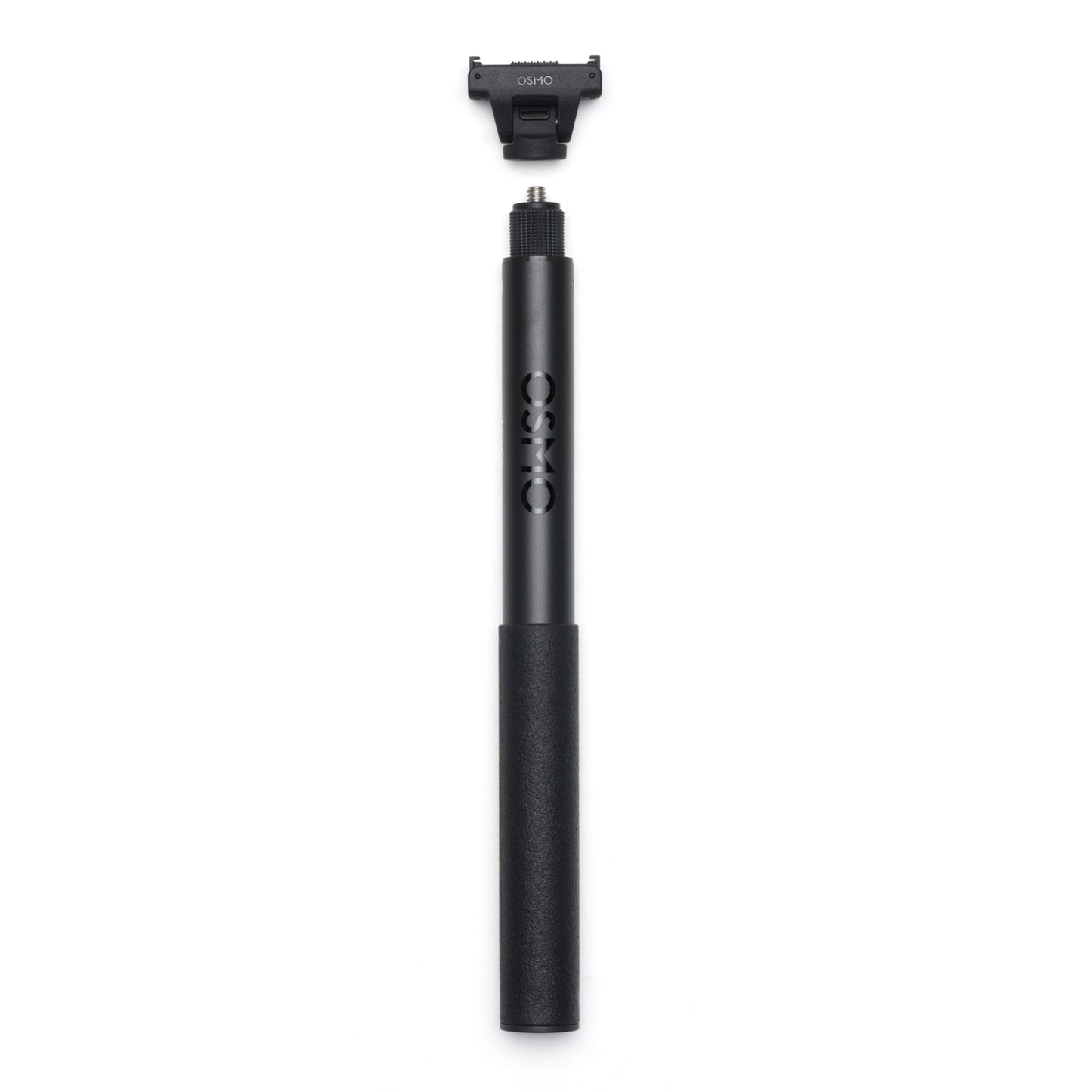 DJI Osmo 1,2 m sort udtrækkeligt selfie stick sæt med kamerafæste og OSMO logo på håndtag.