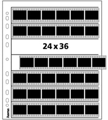 Hama Negativlommer til mappe 25-pakke, fire gennemsigtige rækker til 135-film 24x36, hulmargin til ringbind.