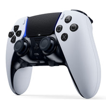 Sony DualSense Edge controller hvid/sort med to analogpinde, retningsknap og PlayStation knapper.