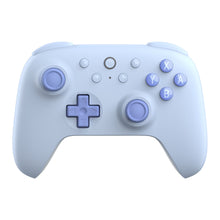 8Bitdo Ultimate 2C trådløs controller til Nintendo Switch blå, små knapper, D-pad, to joysticks, X Y A B forfra.