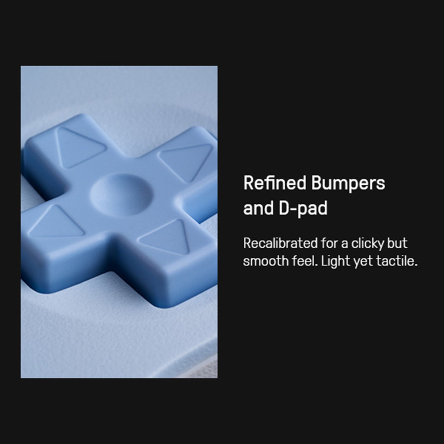 8Bitdo Ultimate 2C trådløs controller til Nintendo Switch, nærbillede af lyseblå D-pad med trekantmønster.