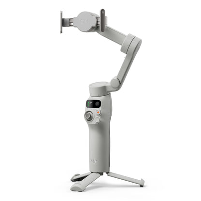 DJI Osmo Mobile 7 grå gimbal til smartphone med tripod-base og kontrolknapper.
