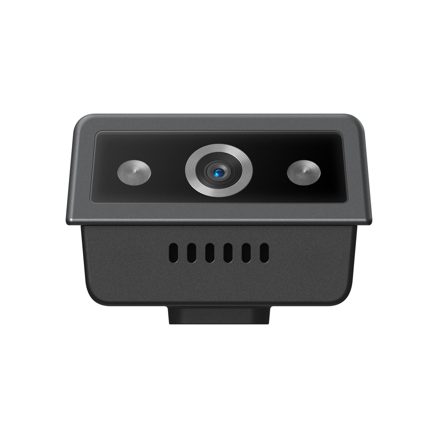 Eufy Video dørklokke 2K sort med to kameraer, central linse, to sensorer og ventilationsåbninger.