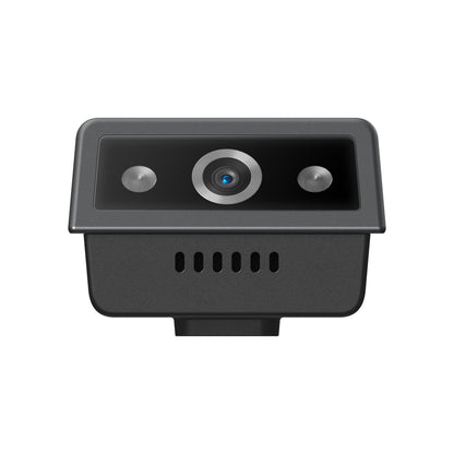 Eufy Video dørklokke 2K sort med to kameraer, central linse, to sensorer og ventilationsåbninger.