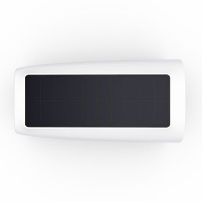 Eufy solpanel sort med hvid kant, rektangulær, set oppefra, til EufyCam 3 kit solpanel 4 kameraer trådløs montering.