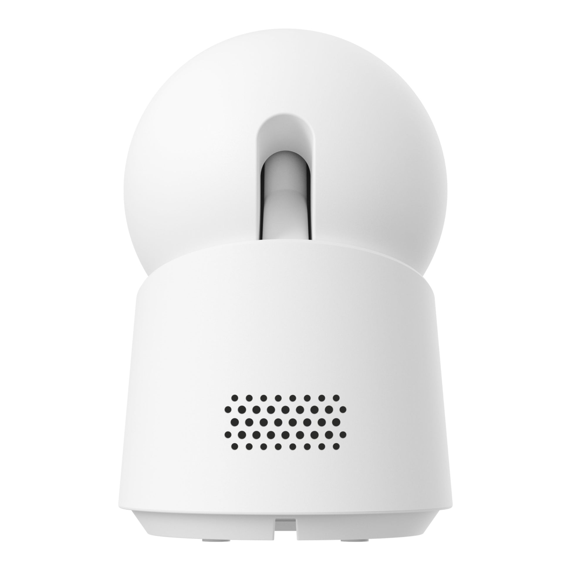 Eufy Indendørs kamera E30 trådløs 4K, hvid domeform, ventileret bagside, synlig cylinderkomponent.